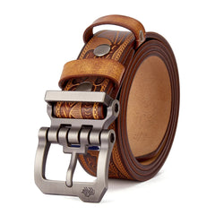 BISON DENIM Vintage Genuine Leather Men Belt High Quality Waist Strap Luxury Pin Buckle Male Best Gift Casual Belts for Jeans - SHOWLU FASHION STORE