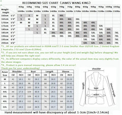 A size recommendation chart for a men's three-piece suit with detailed measurements.