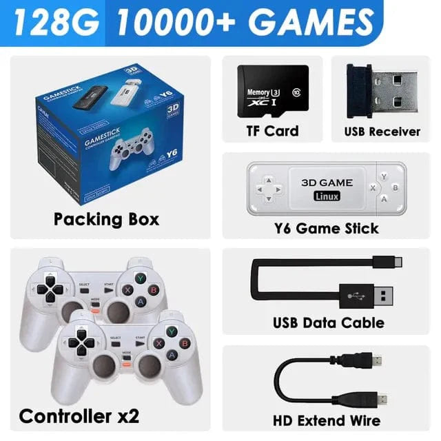BOYHOM Y6 Retro Game Console 4K 60fps HDMI Output Low Latency GD10 TV Game Stick Dual Handle Portable Home Game Console for GBA - SHOWLU FASHION STORE