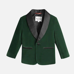 Boys Velvet Blazer Jacket Pants Bowtie 3PCS Photograph Suit Kids 1Year Birthday Dress Children Wedding Performance Evening Set - SHOWLU FASHION STORE
