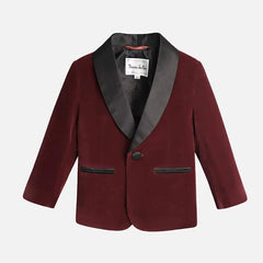 Boys Velvet Blazer Jacket Pants Bowtie 3PCS Photograph Suit Kids 1Year Birthday Dress Children Wedding Performance Evening Set - SHOWLU FASHION STORE