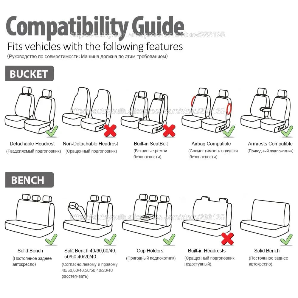 Brand Embroidery Car Seat Covers Set Car Organizer Universal For golf 4 For Citroen C4 For izh 2126 For Hyundai Ai 20 For Honda - SHOWLU FASHION STORE