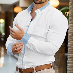 Brand New Boyfriend Shirt Long Sleeve Slim Fit Button Lapel Men's Tops 2024 Fall Fashion 3D Stripe Print Party Shirt S - 6XL - SHOWLU FASHION STORE