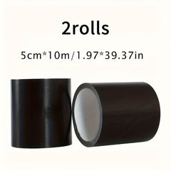Two rolls of black waterproof PVC repair tape measuring five centimeters by ten meters.