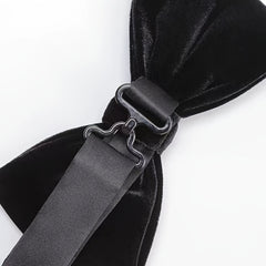 1pc Pre-Tied Men’s Velvet Bow Tie, Adjustable Navy Blue Formal Wedding Party Accessory, Luxurious Polyester Fabric for Sophisticated Style SHOWLU FASHION STORE