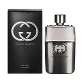 Gucci Guilty Pour Homme Eau de Toilette bottle and its black packaging box.