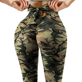 Camouflage Printing Leggings Sexy Bowknot Tights Pants Bow Bandage Casual Trousers For Women Push Up Exercise Fitness Yoga Pants - SHOWLU FASHION STORE