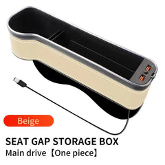 Car Seat Gap Filler Cup Holder 7 Colours Changing LED Car Crevice Storage Organizer Box With 2Usb Charger Car Accessories - SHOWLU FASHION STORE