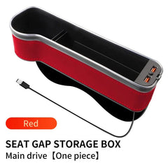 Car Seat Gap Filler Cup Holder 7 Colours Changing LED Car Crevice Storage Organizer Box With 2Usb Charger Car Accessories - SHOWLU FASHION STORE