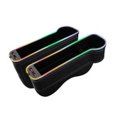 Car Seat Gap Filler Cup Holder 7 Colours Changing LED Car Crevice Storage Organizer Box With 2Usb Charger Car Accessories - SHOWLU FASHION STORE