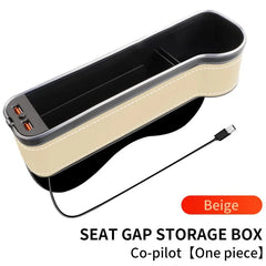 Car Seat Gap Filler Cup Holder 7 Colours Changing LED Car Crevice Storage Organizer Box With 2Usb Charger Car Accessories - SHOWLU FASHION STORE
