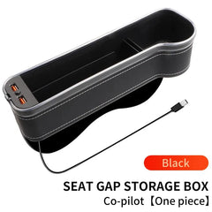 Car Seat Gap Filler Cup Holder 7 Colours Changing LED Car Crevice Storage Organizer Box With 2Usb Charger Car Accessories - SHOWLU FASHION STORE