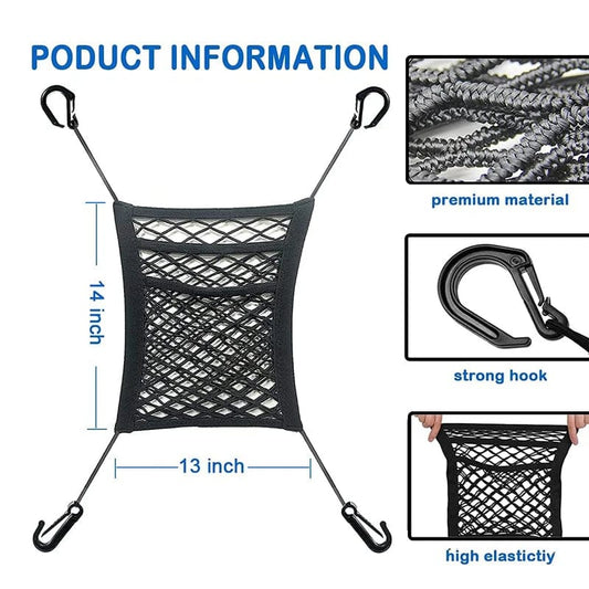 Car Storage Net Bag Between Seats Car Divider Pet Barrier Stretchable Elastic Mesh Bag Organizer Auto Accessories - SHOWLU FASHION STORE