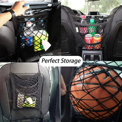 Car Storage Net Bag Between Seats Car Divider Pet Barrier Stretchable Elastic Mesh Bag Organizer Auto Accessories - SHOWLU FASHION STORE