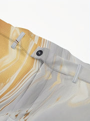 Casual Slim - fit Blazer And Trouser Set, Long - sleeved Lapels, Unique Niche Minimalist Graphic Print, Button Detailing, Regular Fitted Suit, Suitable for Spring And Autumn - Party And Nightclub Suits, New Suit Suits for 2025 - SHOWLU FASHION STORE