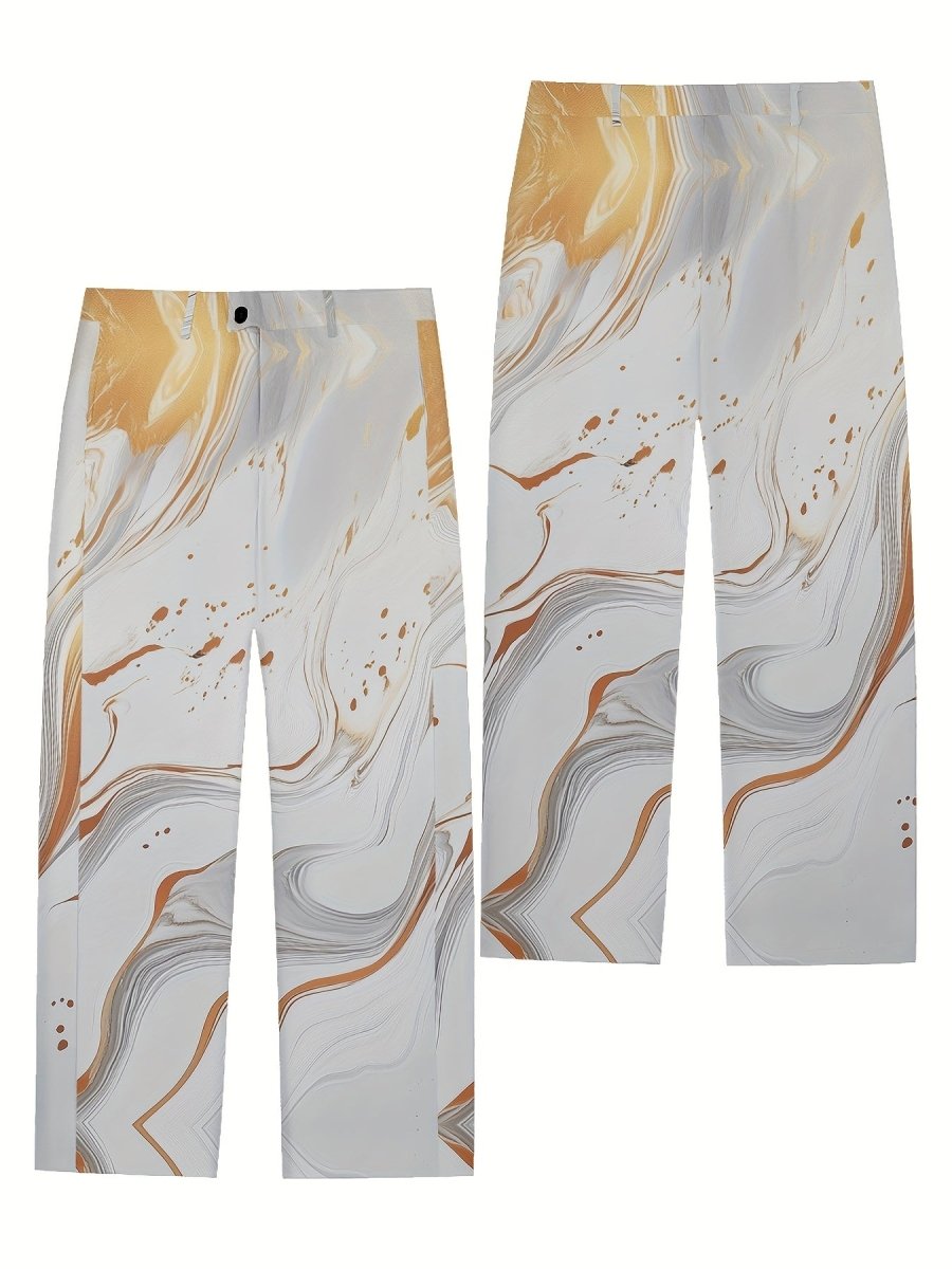 Casual Slim - fit Blazer And Trouser Set, Long - sleeved Lapels, Unique Niche Minimalist Graphic Print, Button Detailing, Regular Fitted Suit, Suitable for Spring And Autumn - Party And Nightclub Suits, New Suit Suits for 2025 - SHOWLU FASHION STORE