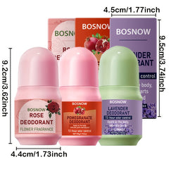 3pcs Rose + Pomegranate + Lavender Deodorant Combination Set, Plant Ingredients, Deep Moisturizing, Gentle Care, Natural Fragrance, Lasting Fragrance, Farewell Odor, Just One Set Let You Have a Different Fresh Experience Ever SHOWLU FASHION STORE
