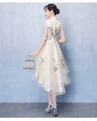 Champagne Vocal Music Art Test Elegant Dress Evening Gown - SHOWLU FASHION STORE