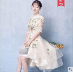 Champagne Vocal Music Art Test Elegant Dress Evening Gown - SHOWLU FASHION STORE