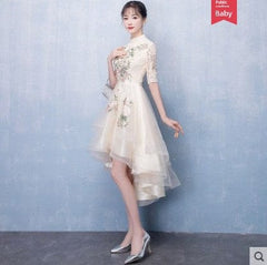 Champagne Vocal Music Art Test Elegant Dress Evening Gown - SHOWLU FASHION STORE