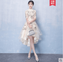 Champagne Vocal Music Art Test Elegant Dress Evening Gown - SHOWLU FASHION STORE