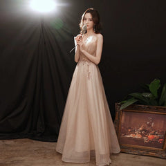Champagne Vocal Music Art Test Elegant Dress Evening Gown - SHOWLU FASHION STORE