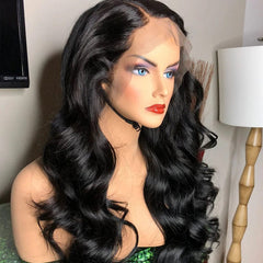 Cheap Virgin Cuticle Aligned Hair Pineapple Wave Natural Color Popular Brazilian Real Human Hair Lace Front Wigs With Baby Hair - SHOWLU FASHION STORE