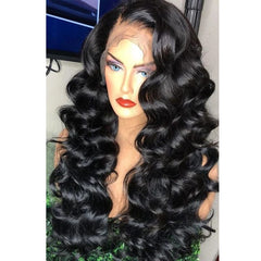 Cheap Virgin Cuticle Aligned Hair Pineapple Wave Natural Color Popular Brazilian Real Human Hair Lace Front Wigs With Baby Hair - SHOWLU FASHION STORE