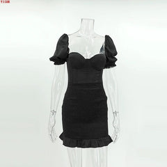 Chic Square Neck Sheath Dress - SHOWLU FASHION STORE