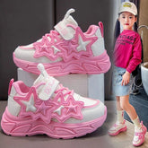 Children Casual Shoes for Girls Fashion Classic with Stars Girls Sports Running Sneakers Breathable PU + Rubber Anti - skid Soft - SHOWLU FASHION STORE