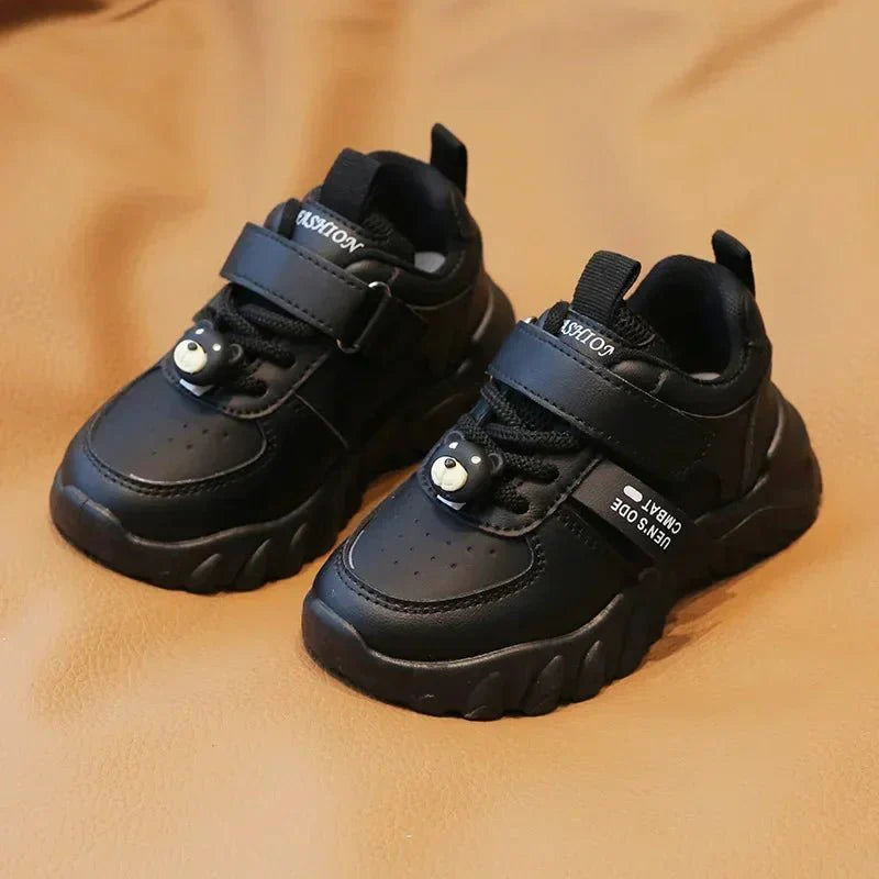 Children Fashion PU Leather Boy Sports Shoes Soft Sole Comfort Kids Running Sneakers Girl Lightweight Sneakers Solid Color Shoes - SHOWLU FASHION STORE