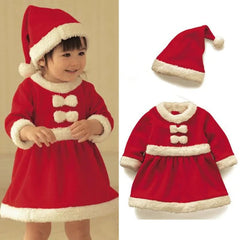Christmas Baby Santa Claus Cosplay Costume Baby Boys Girls 3/4 Sleeve Clothes Toddler Kids Dress Children Clothing for 1 - 8 years - SHOWLU FASHION STORE