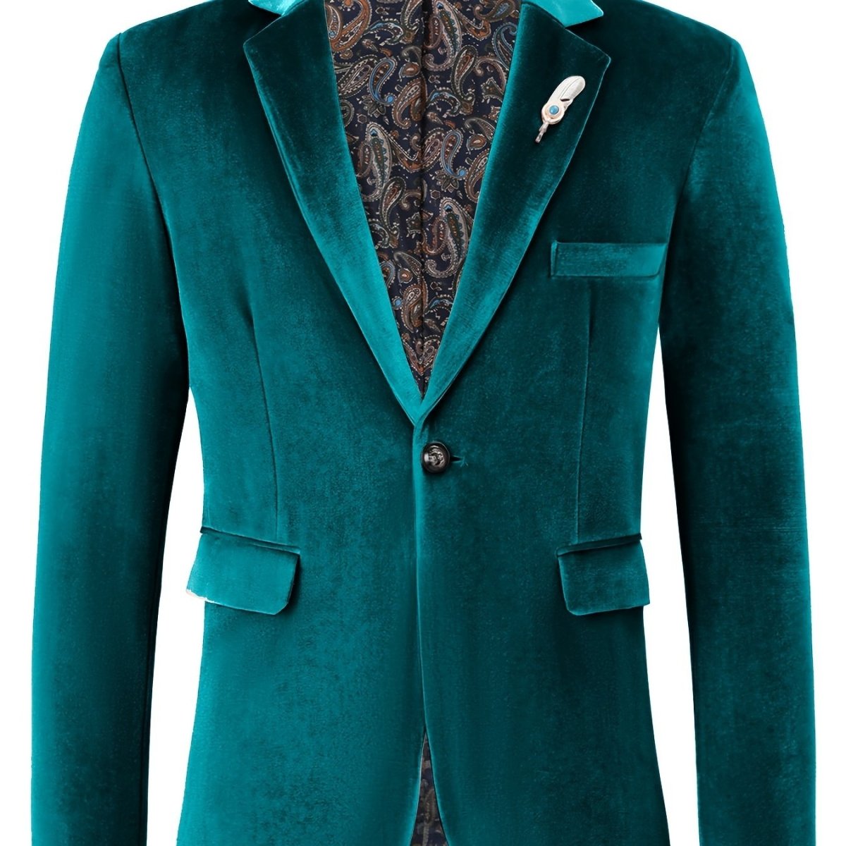 Classic One Button Lapel Suit Jacket - Soft Slight Stretch Polyester Fabric, Loose Fit, Long Sleeve, Polyester Lining - Perfect for Spring and Fall Business Casual Events - SHOWLU FASHION STORE