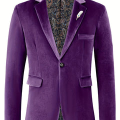 Classic One Button Lapel Suit Jacket - Soft Slight Stretch Polyester Fabric, Loose Fit, Long Sleeve, Polyester Lining - Perfect for Spring and Fall Business Casual Events - SHOWLU FASHION STORE