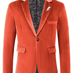 Classic One Button Lapel Suit Jacket - Soft Slight Stretch Polyester Fabric, Loose Fit, Long Sleeve, Polyester Lining - Perfect for Spring and Fall Business Casual Events - SHOWLU FASHION STORE