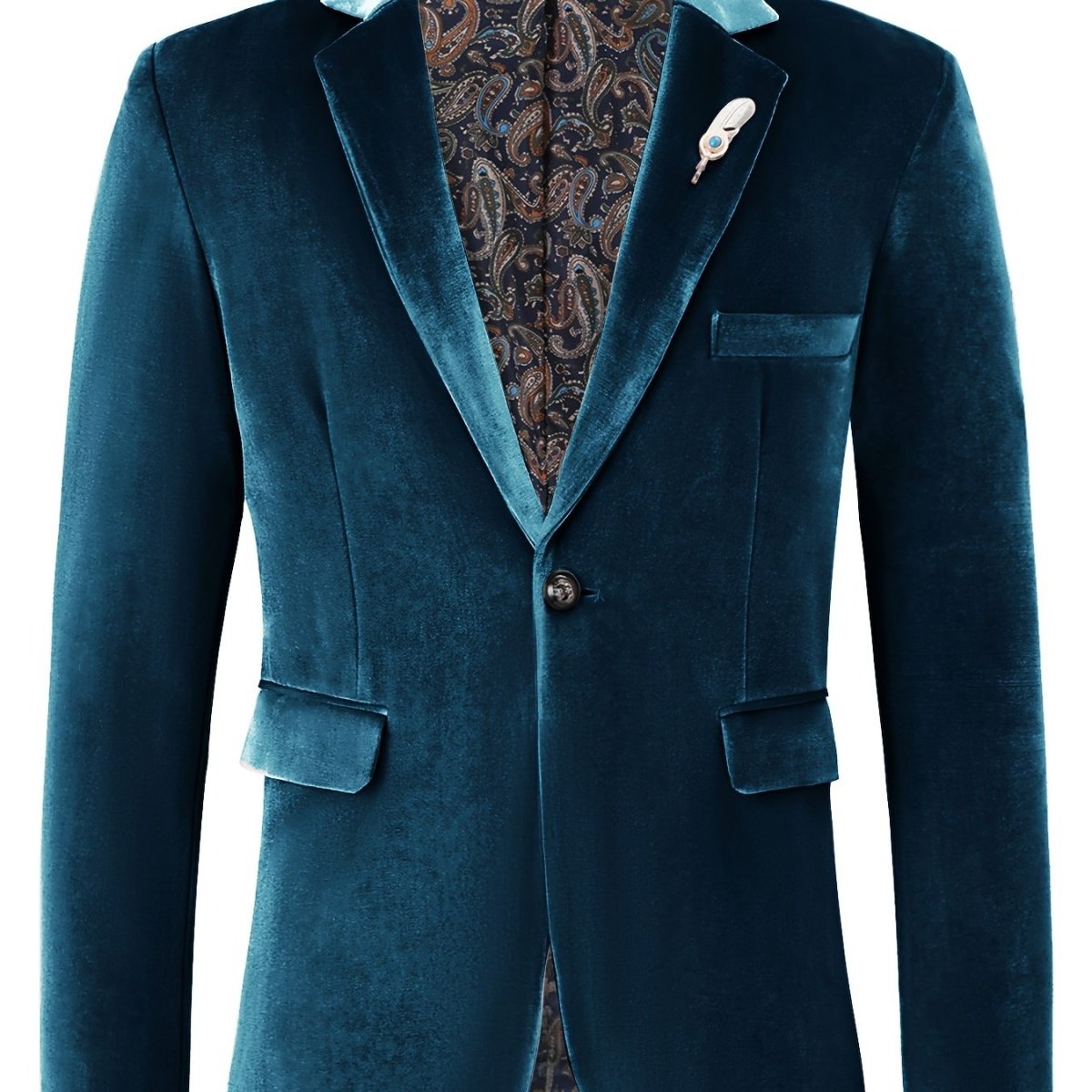 Classic One Button Lapel Suit Jacket - Soft Slight Stretch Polyester Fabric, Loose Fit, Long Sleeve, Polyester Lining - Perfect for Spring and Fall Business Casual Events - SHOWLU FASHION STORE