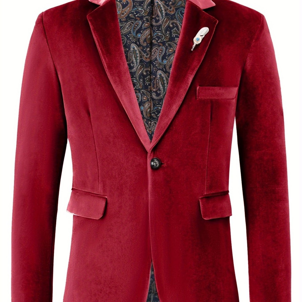 Classic One Button Lapel Suit Jacket - Soft Slight Stretch Polyester Fabric, Loose Fit, Long Sleeve, Polyester Lining - Perfect for Spring and Fall Business Casual Events - SHOWLU FASHION STORE