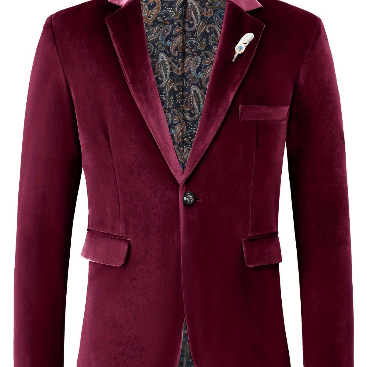 Classic One Button Lapel Suit Jacket - Soft Slight Stretch Polyester Fabric, Loose Fit, Long Sleeve, Polyester Lining - Perfect for Spring and Fall Business Casual Events - SHOWLU FASHION STORE