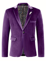 Classic One Button Lapel Suit Jacket - Soft Slight Stretch Polyester Fabric, Loose Fit, Long Sleeve, Polyester Lining - Perfect for Spring and Fall Business Casual Events - SHOWLU FASHION STORE