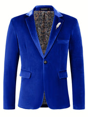 Classic One Button Lapel Suit Jacket - Soft Slight Stretch Polyester Fabric, Loose Fit, Long Sleeve, Polyester Lining - Perfect for Spring and Fall Business Casual Events - SHOWLU FASHION STORE