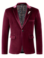 Classic One Button Lapel Suit Jacket - Soft Slight Stretch Polyester Fabric, Loose Fit, Long Sleeve, Polyester Lining - Perfect for Spring and Fall Business Casual Events - SHOWLU FASHION STORE