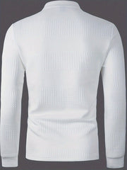 Classic Pure Cotton Henley Shirt for Men - Soft Textured and Knit Long Sleeve Lapel Collar Design, Perfect for Business and Casual Outerwear, Fall and Winter Fashion Essentials - SHOWLU FASHION STORE