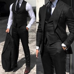 Classy Wedding Tuxedos Suits Slim Fit Bridegroom For Men 3 Pieces Groomsmen Suit Male Cheap Formal Business (Jacket+Vest+Pants) - SHOWLU FASHION STORE