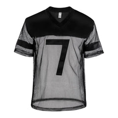 CLEVER - MENMODE Sexy Men Fishnet T-Shirt PU Faux Leather Mesh Shirts See Through Tops Tee Transparent Short Sleeve Stage Clubwear - SHOWLU FASHION STORE