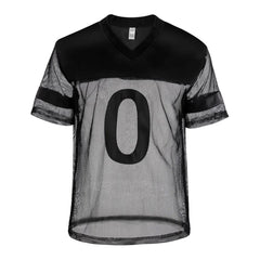 CLEVER - MENMODE Sexy Men Fishnet T-Shirt PU Faux Leather Mesh Shirts See Through Tops Tee Transparent Short Sleeve Stage Clubwear - SHOWLU FASHION STORE