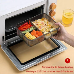 Compartment 1500ML Portable Lunch Box Kids Students Office Bento Box with Fork and Spoon Microwave Food Storage Container - SHOWLU FASHION STORE