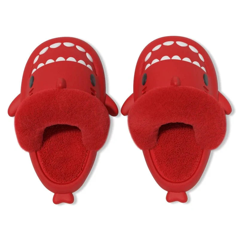 Comwarm Shark Plush Slippers For Women Men Autumn And Winter Warm Cartoon Cotton Slipper Non - Slip Waterproof Outdoor Home Shoes - SHOWLU FASHION STORE