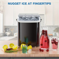 Countertop Ice Maker, Portable Ice Machine Self - Cleaning, 9 Cubes in 6 Mins, 26.5lbs/24Hrs, 2 Sizes of Bullet Ice, with Ice Scoop, Basket and Handle, Ice Cube Maker for Home Kitchen Party - SHOWLU FASHION STORE