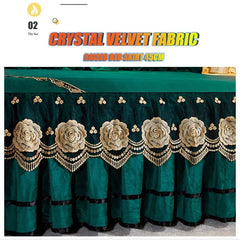 Crystal Velvet Bedspread Plush Lace Bed Skirts Sets Thin Comforter Embroidered Bedding Set with Pillowcases for Queen King Size - SHOWLU FASHION STORE