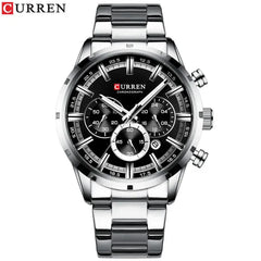 Curren Men's Watch Blue Dial Stainless Steel Band Date Mens Business Male Watches Waterproof Luxuries Men Wrist Watches for Men - SHOWLU FASHION STORE